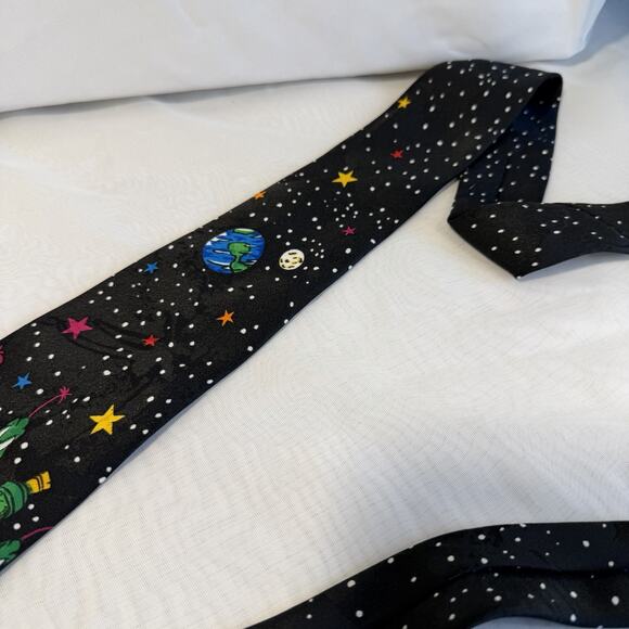 Vintage Tie Looney Tunes Mania 1993 Martians Daffy Duck Bugs Bunny - Picture 5 of 8